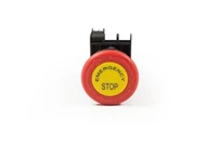 B Serisi Plastik 1NC Acil Stop 40 mm Çevirmeli Etiketli Kırmızı 22 mm Buton